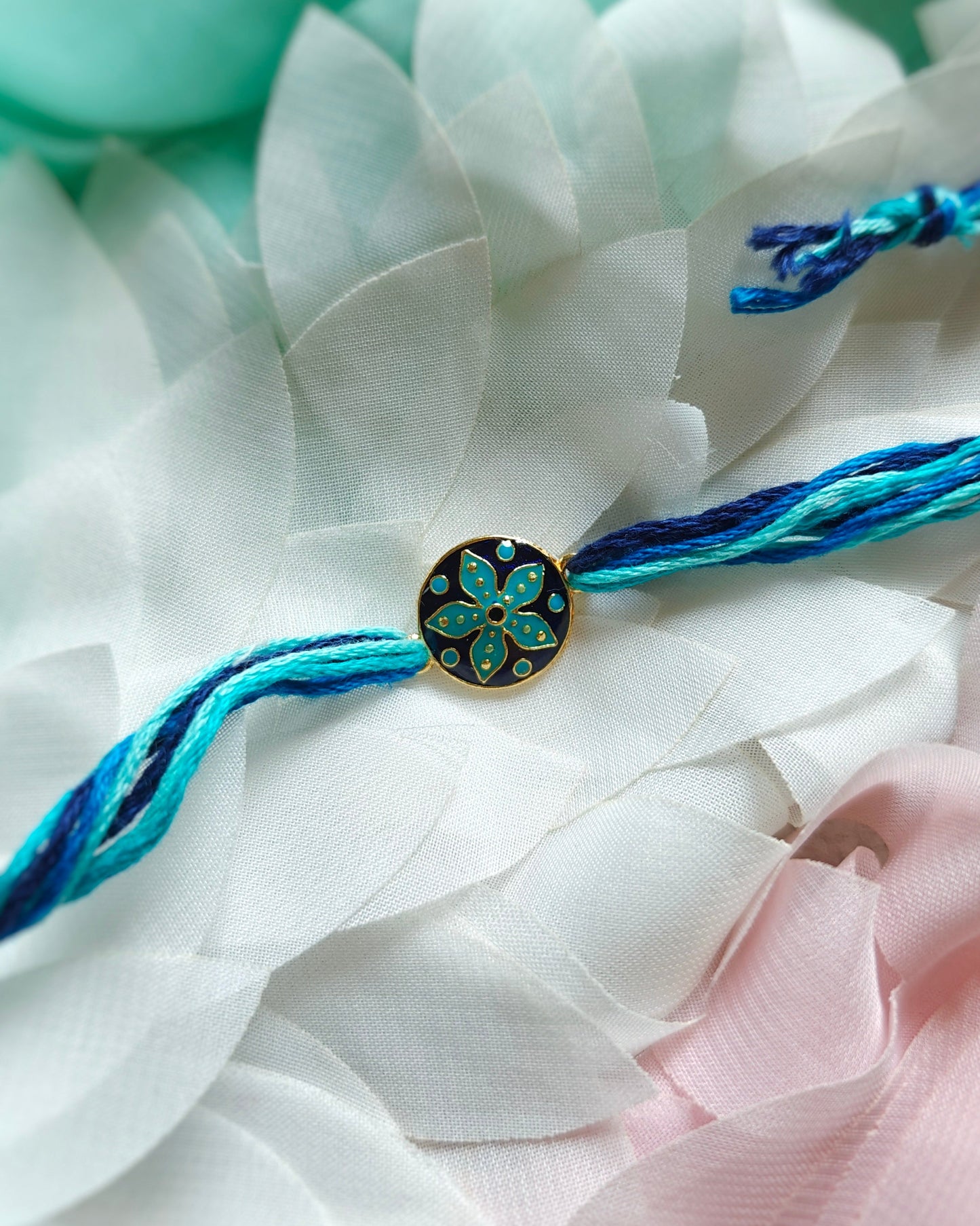 blue floral rakhi for brother minimal handmade rakhi 2026