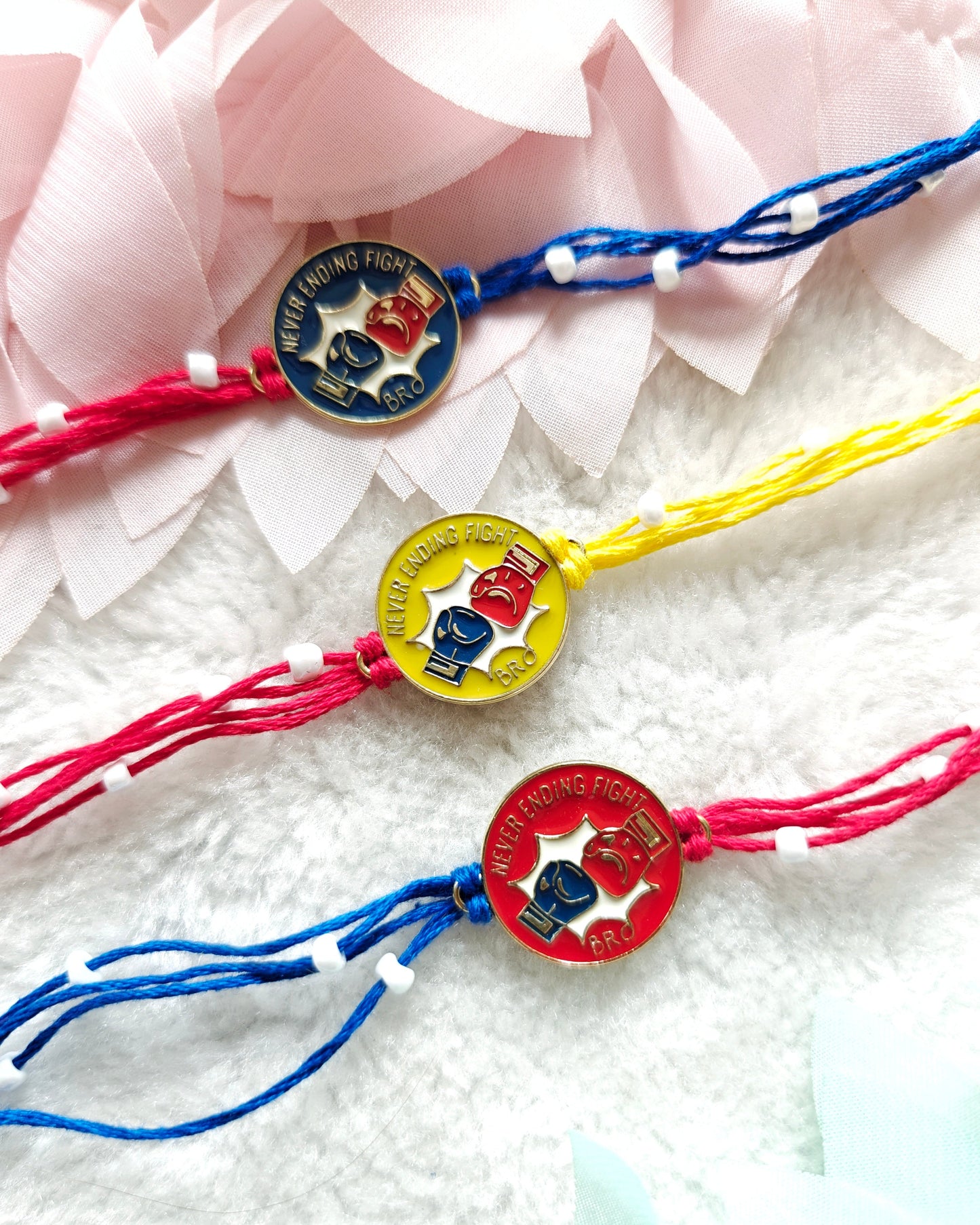 funny never ending fight rakhi with boxing gloves design colorful rakhi for brother