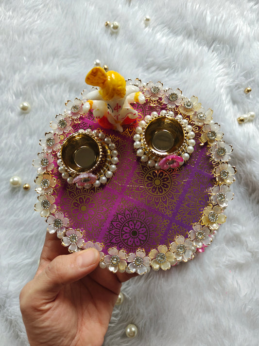 Ganpati Floral Tilak Plate
