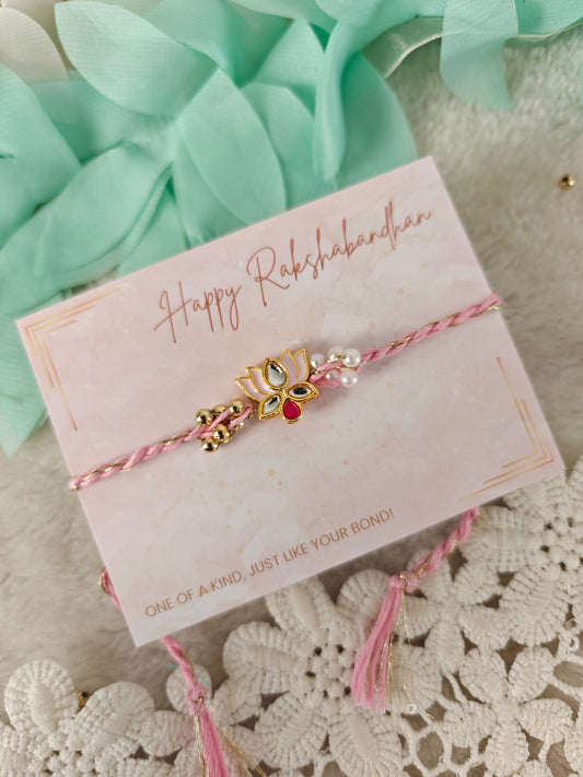 Lotus Kundan Rakhi