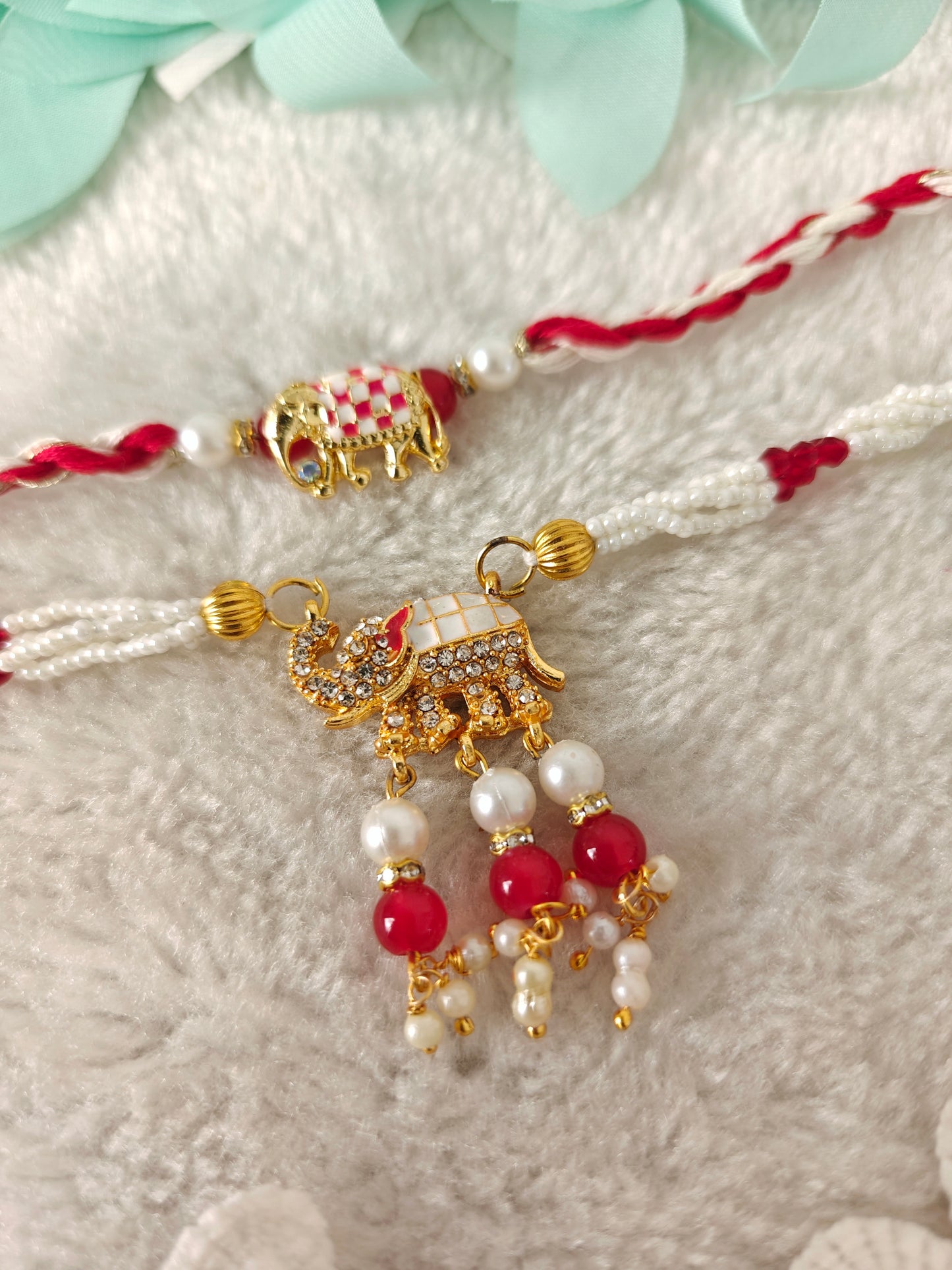 Royal Elephant Rakhi Bracelet Set
