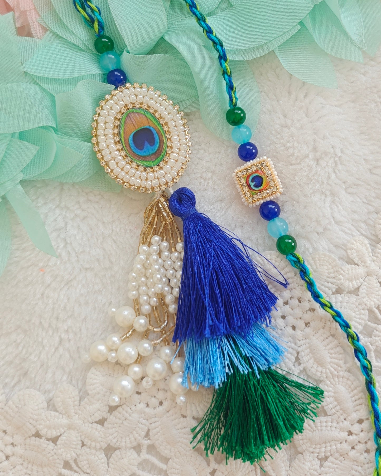 Mayur Drishti Rakhi Lumba Set