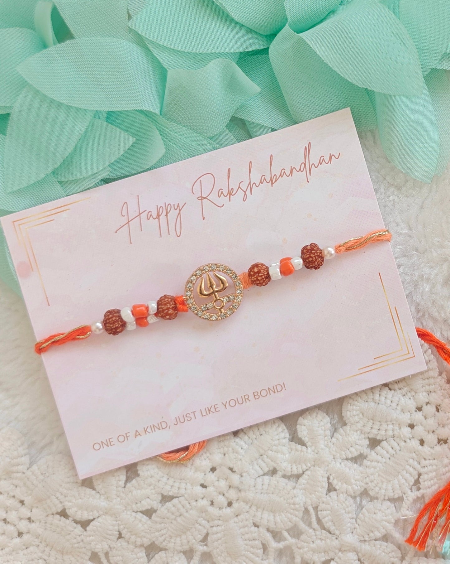 Divine Trishul Rudraksha Rakhi