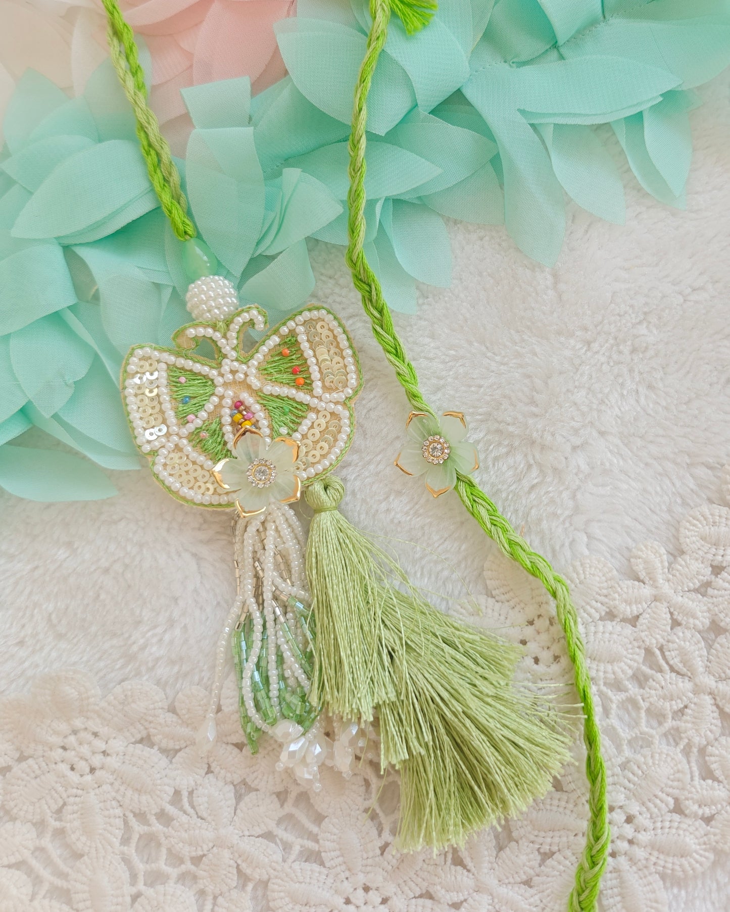Butterfly Tassel Rakhi Lumba Set