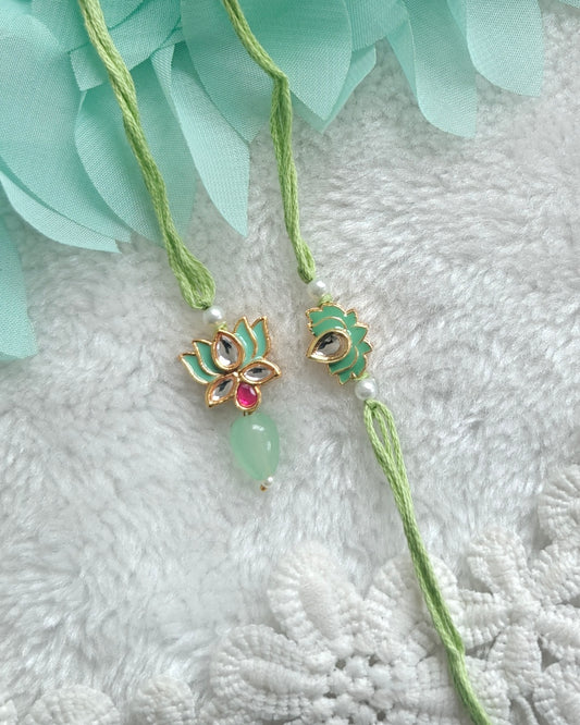 Lotus Minimal Rakhi Lumba Set