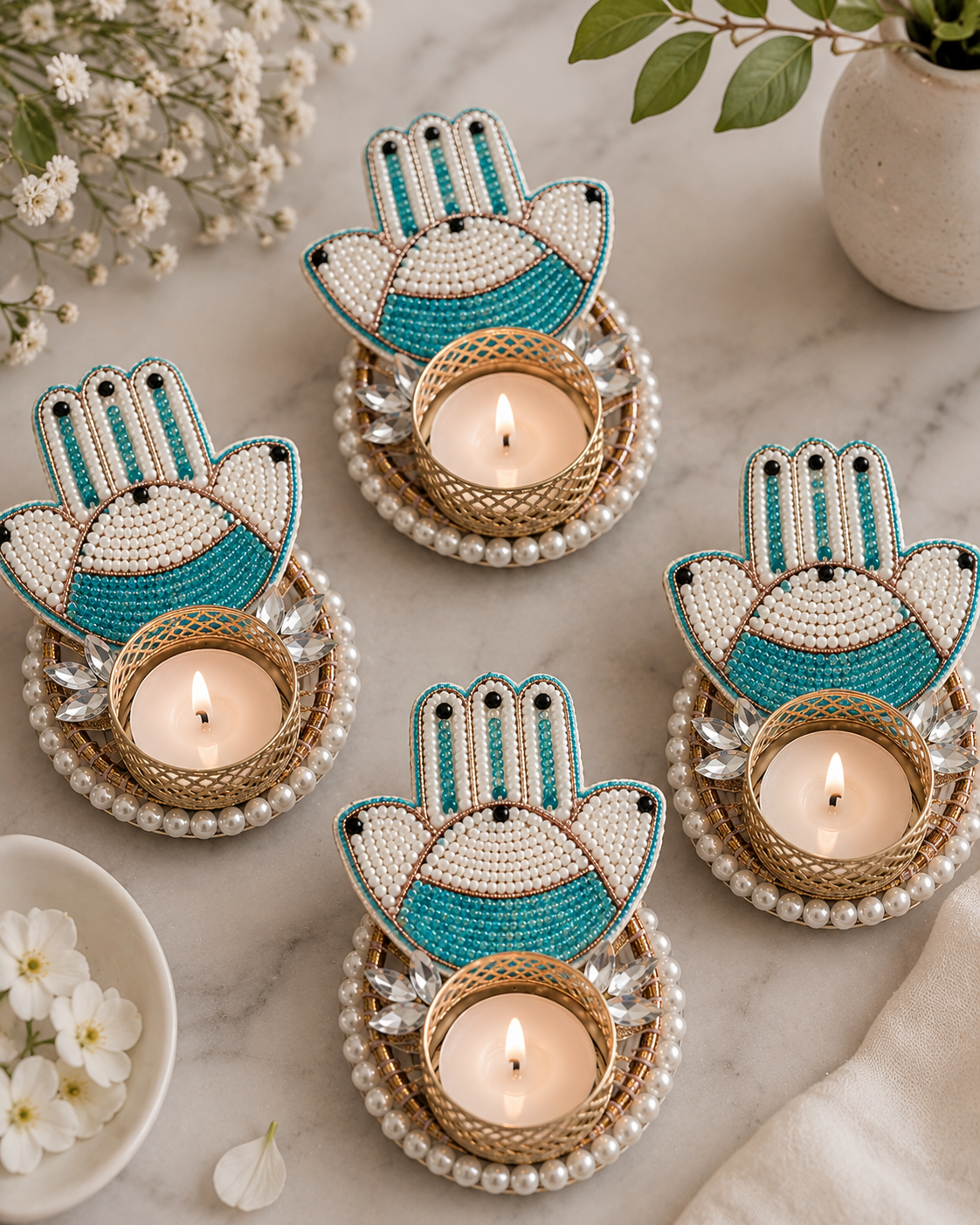 Nazar Charm Tealight Holder - Set of 2