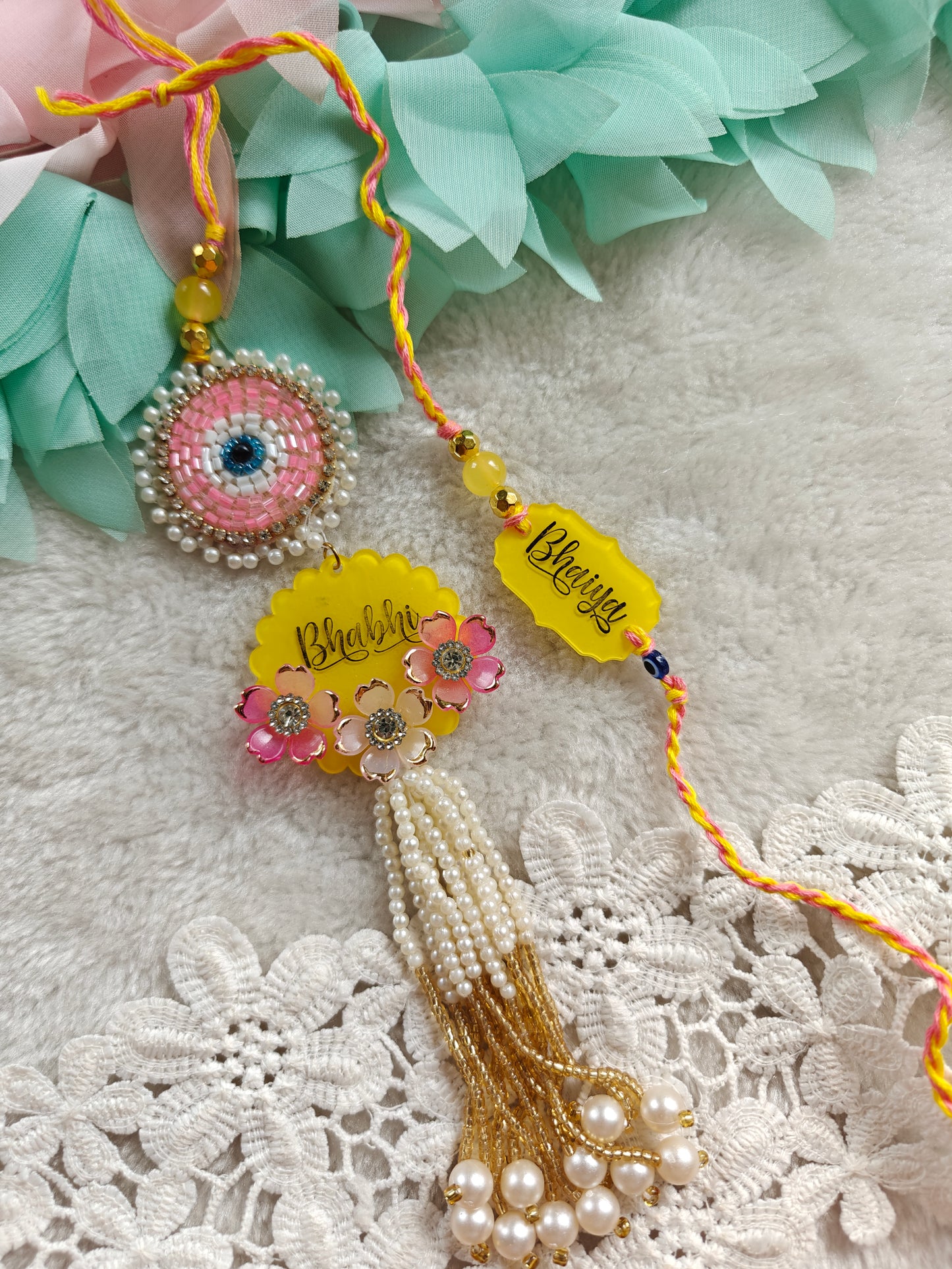 Evil Eye Bhaiya Bhabhi Rakhi Set