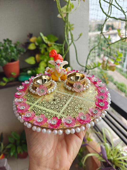 Ganpati Floral Tilak Plate