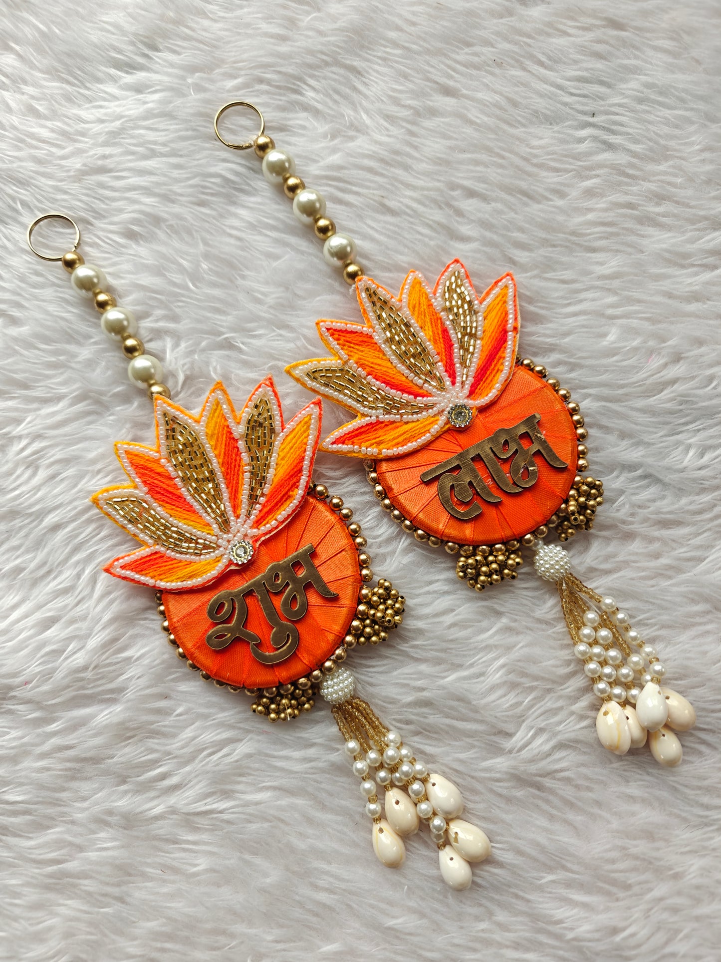 Lotus and Shell Shubh Labh Pair