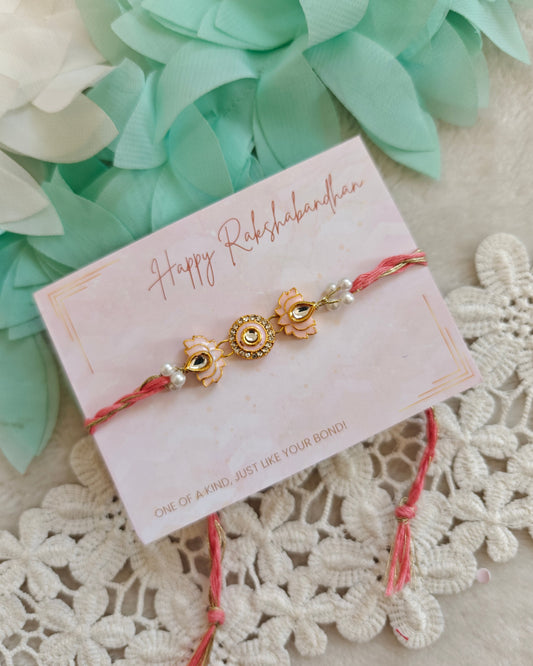 Lotus Kundan Rakhi