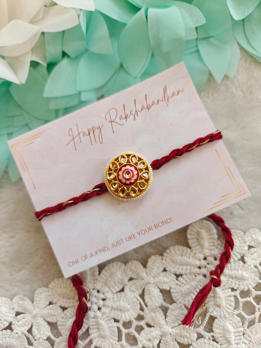 Floral Halo Kundan Rakhi