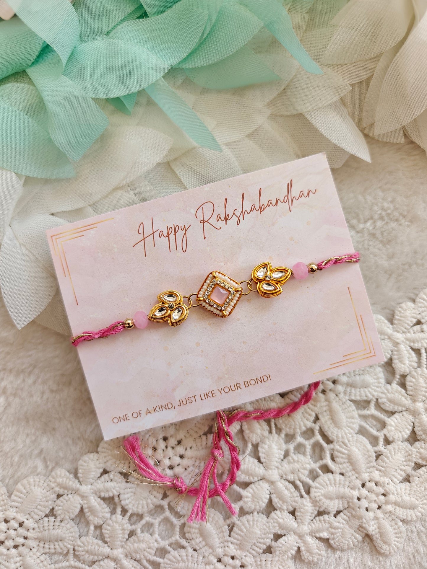 Kundan Leaf Rakhi