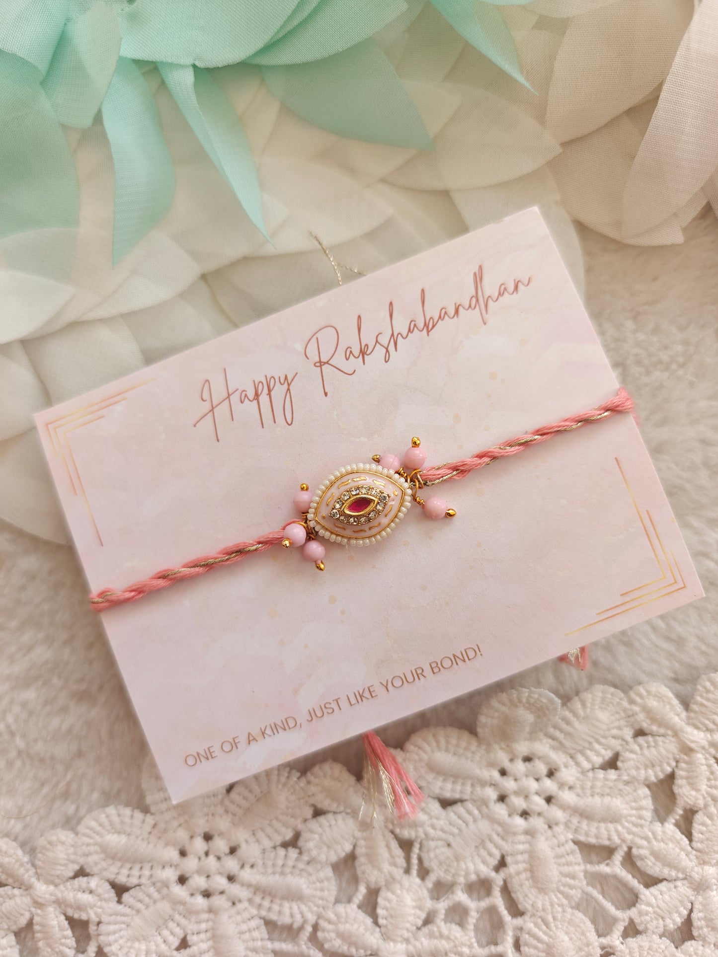 Oval Kundan Rakhi