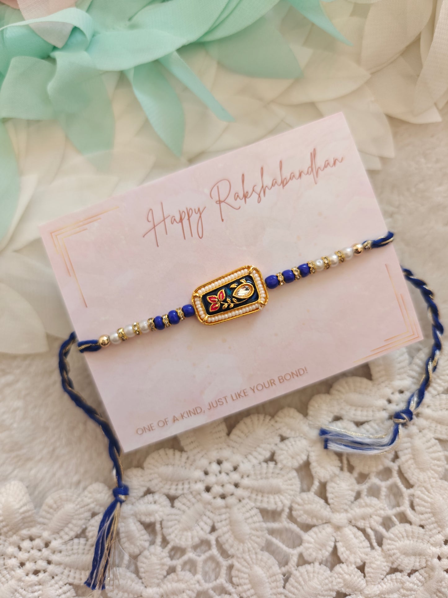 Royal Motif Pearl Rakhi