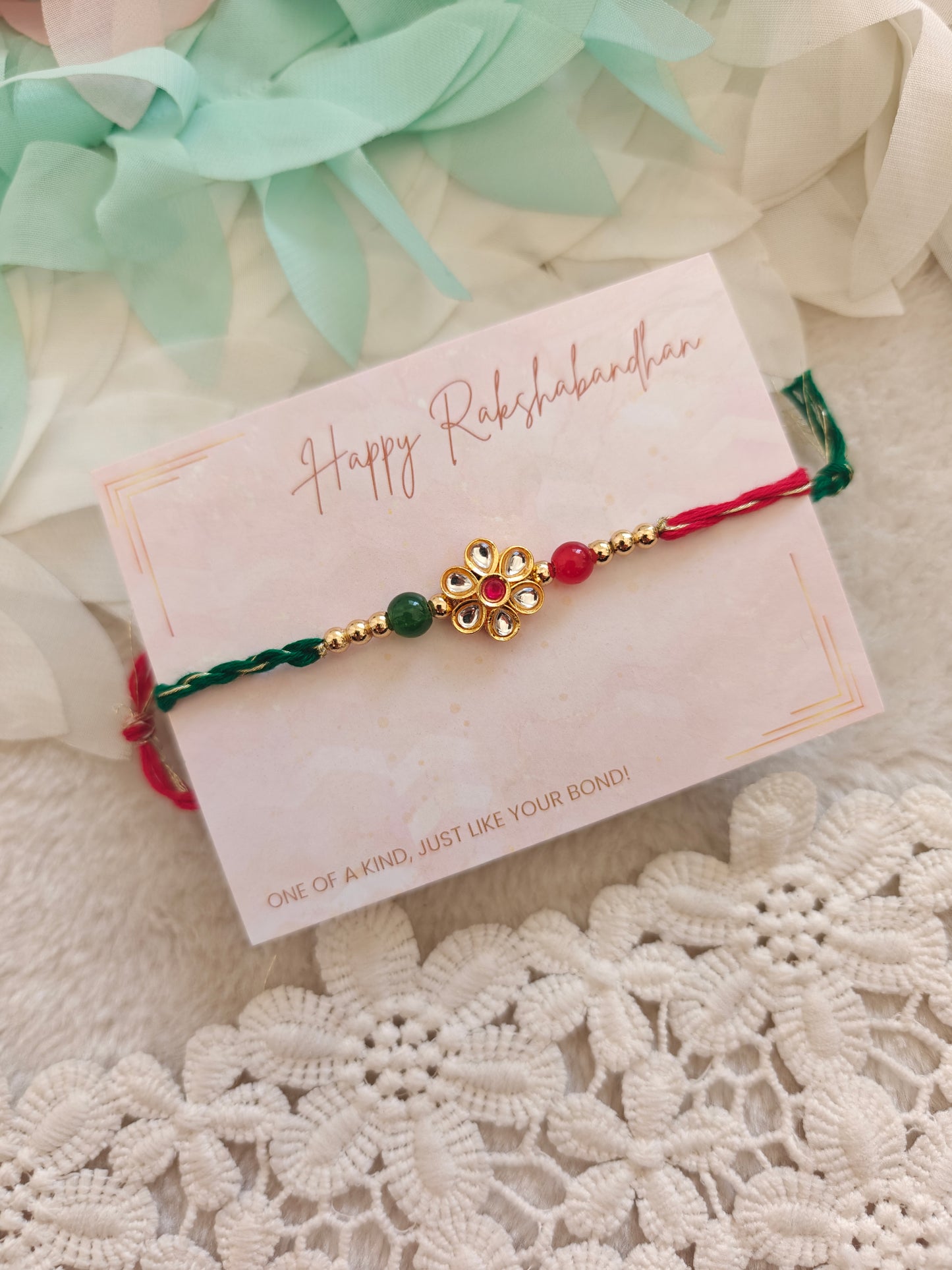 Classic Floral Bead Rakhi