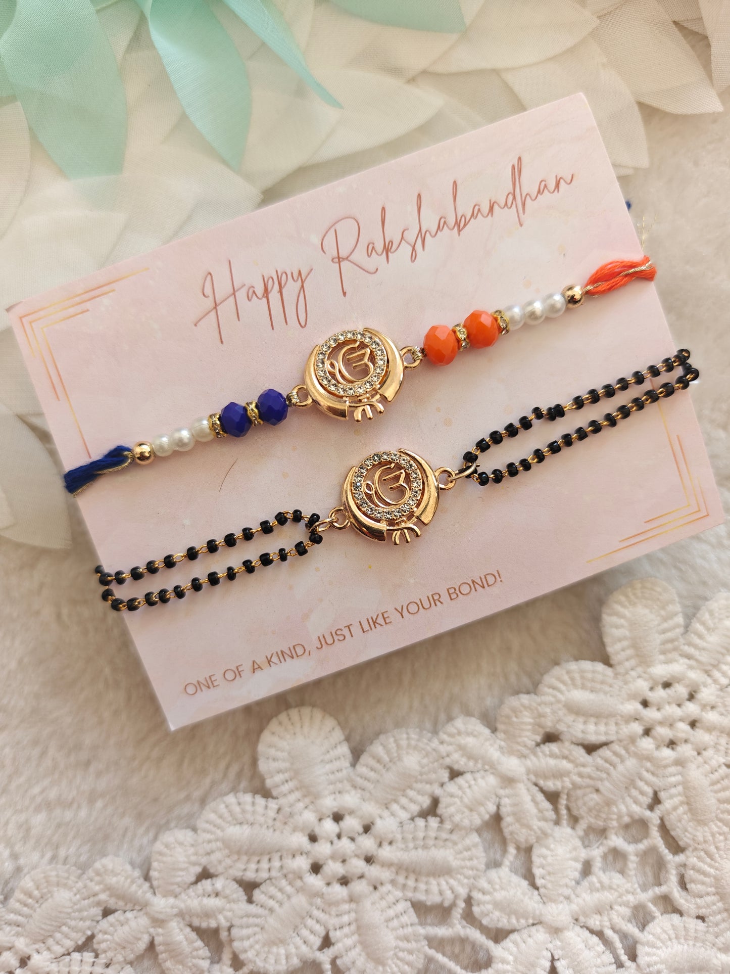 Ek Onkar Rakhi Mangalsutra Bracelet Set