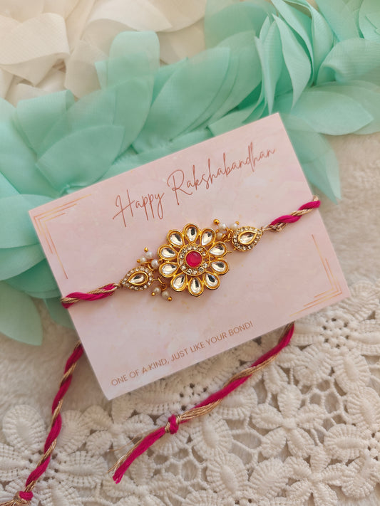 Royal Bloom Kundan Rakhi
