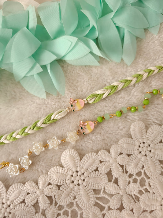 Pastel Butterfly Rakhi and Bracelet Set