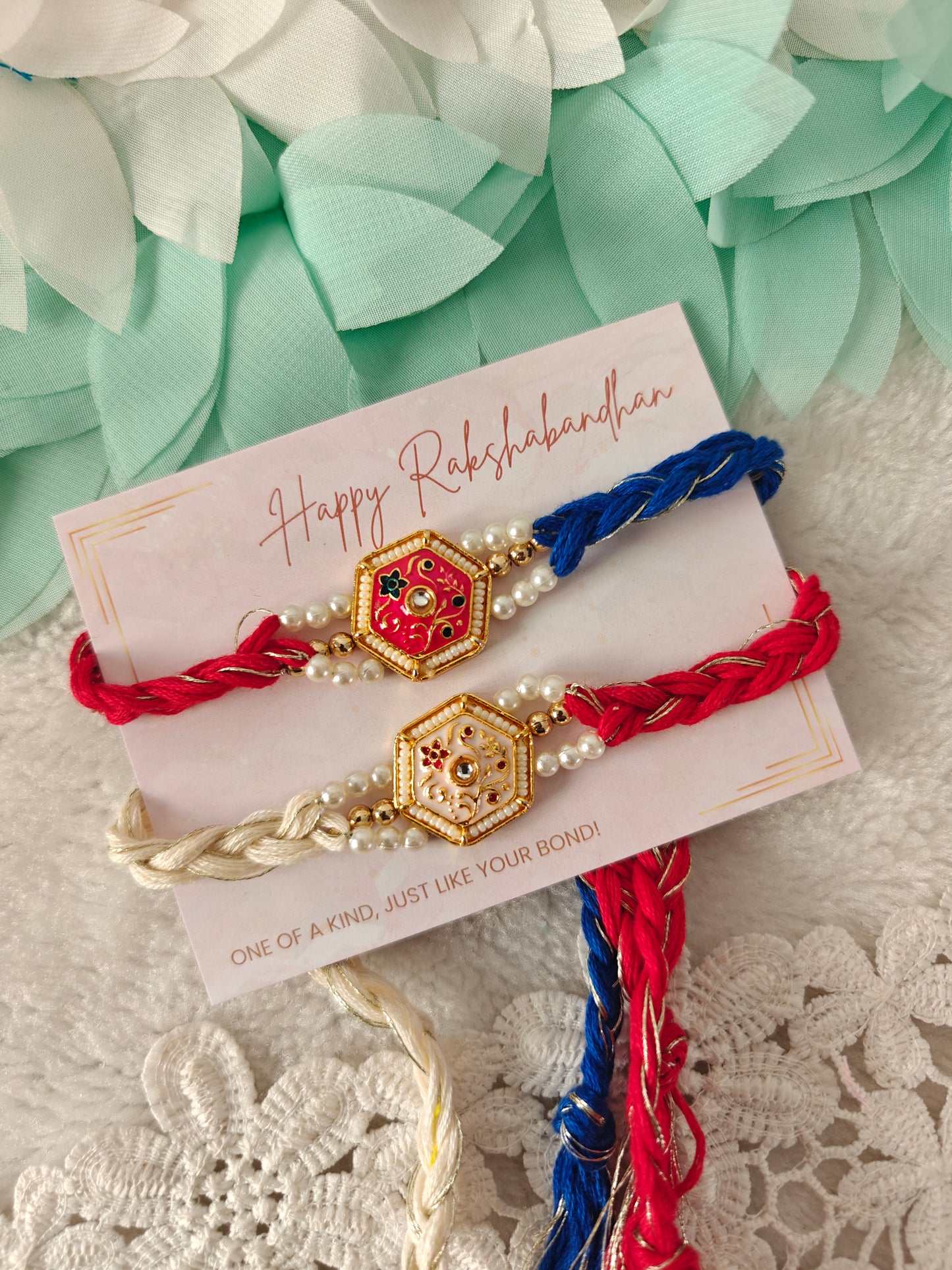 Kundan Rakhi Set of 2