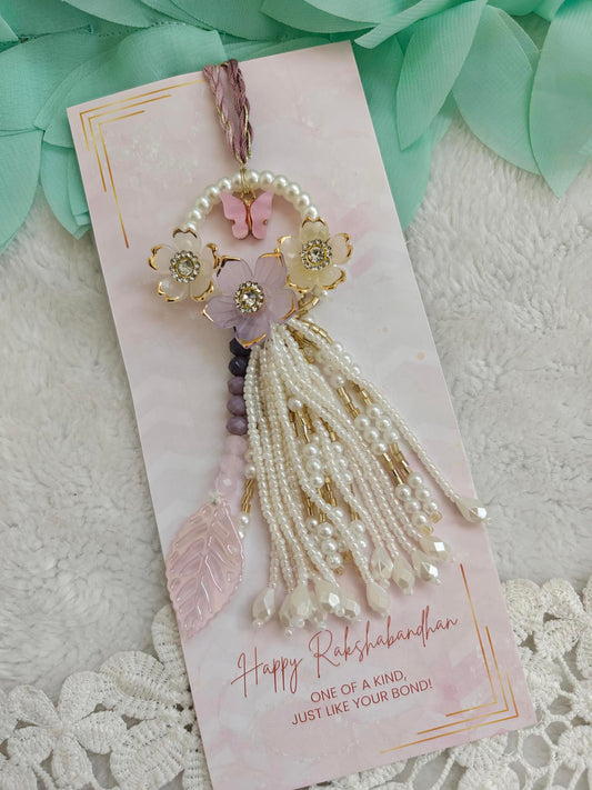 Pearl Garden Butterfly Rakhi Lumba Set