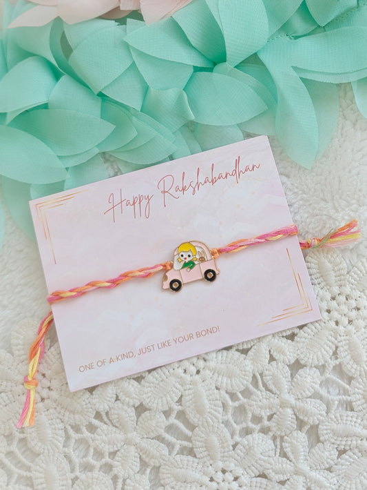 Cute Car Ride Kids Rakhi
