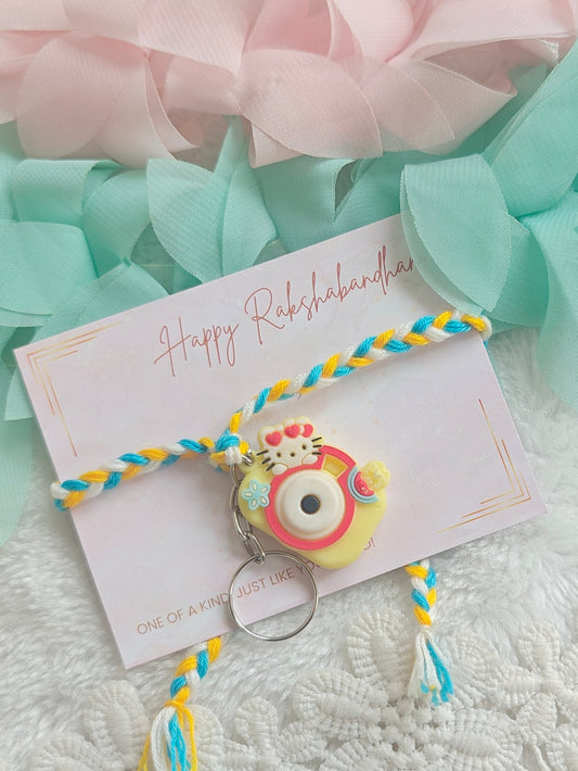 Kitty Camera Kids Keychain Rakhi