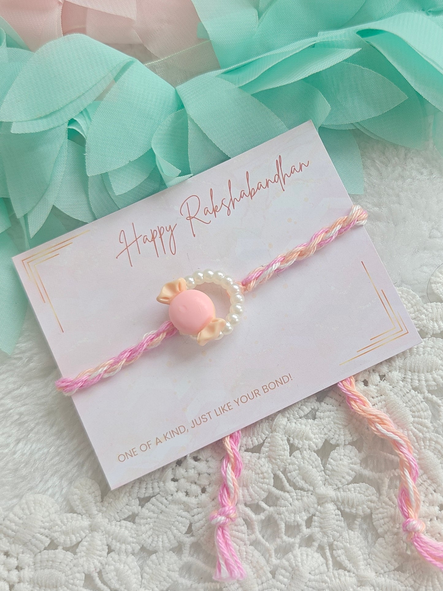 Pastel Candy Pearl Kids Rakhi