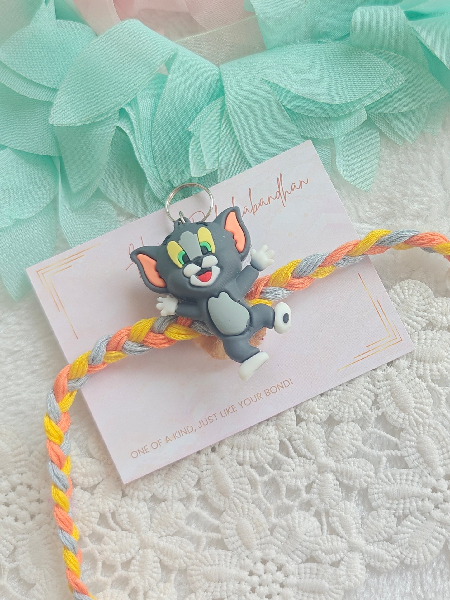 Tom Cat Kids Keychain Rakhi