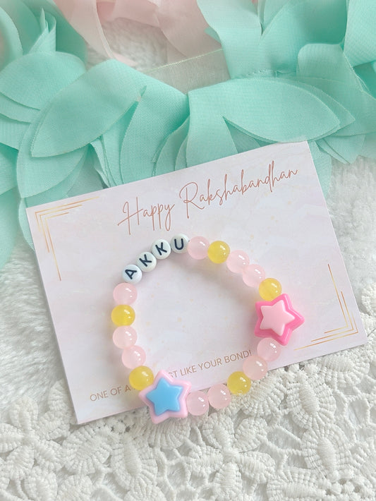 Personalised Pastel Star Name Bracelet