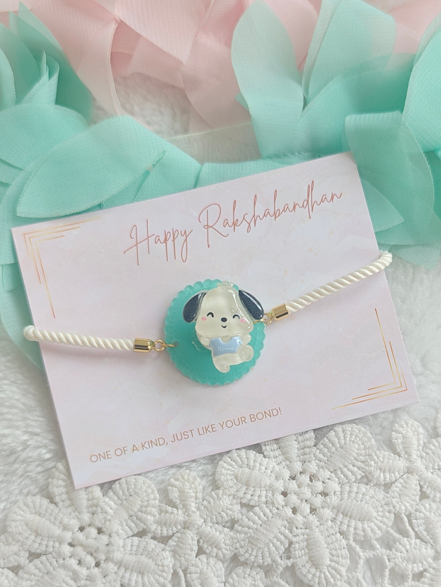 Puppy Spinner Cord Rakhi