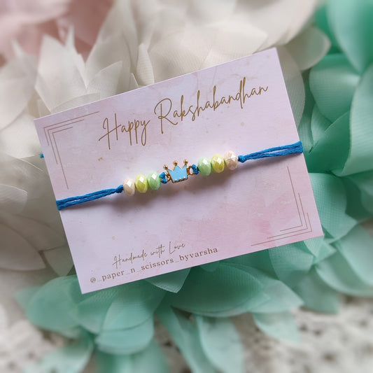 Pastel Crown Beaded Rakhi