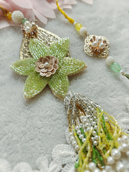 Luxury Bloom Lumba Rakhi Set