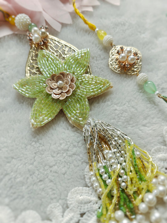 Luxury Bloom Lumba Rakhi Set