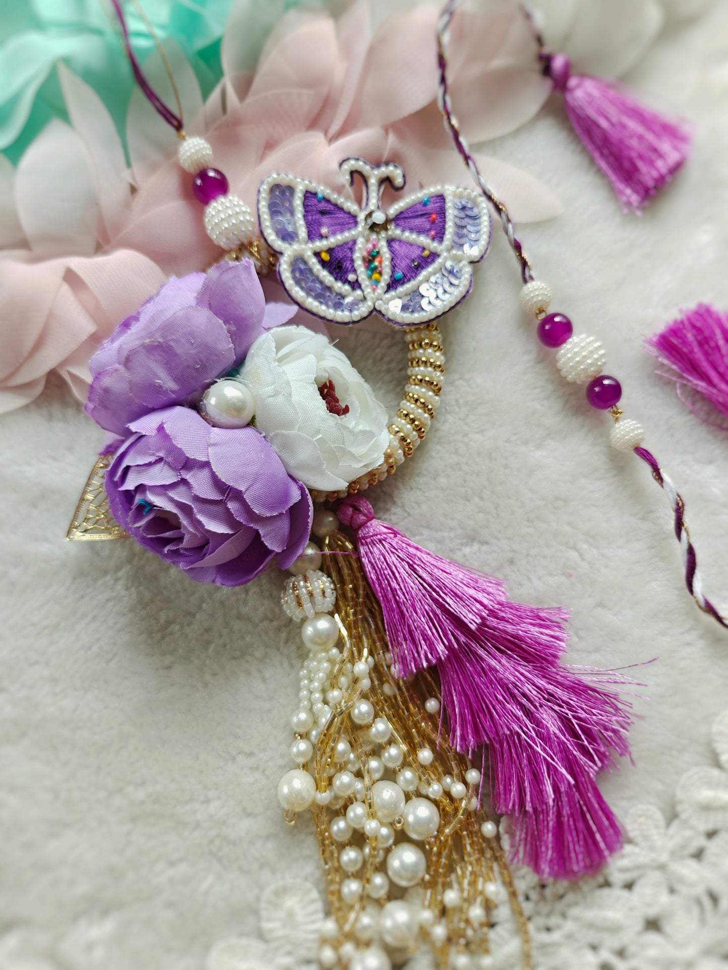 Violet Flutter Lumba Rakhi Set