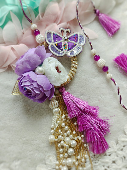 Violet Flutter Lumba Rakhi Set