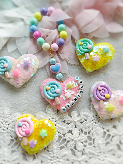 Candy Heart Bag Charm Bracelet