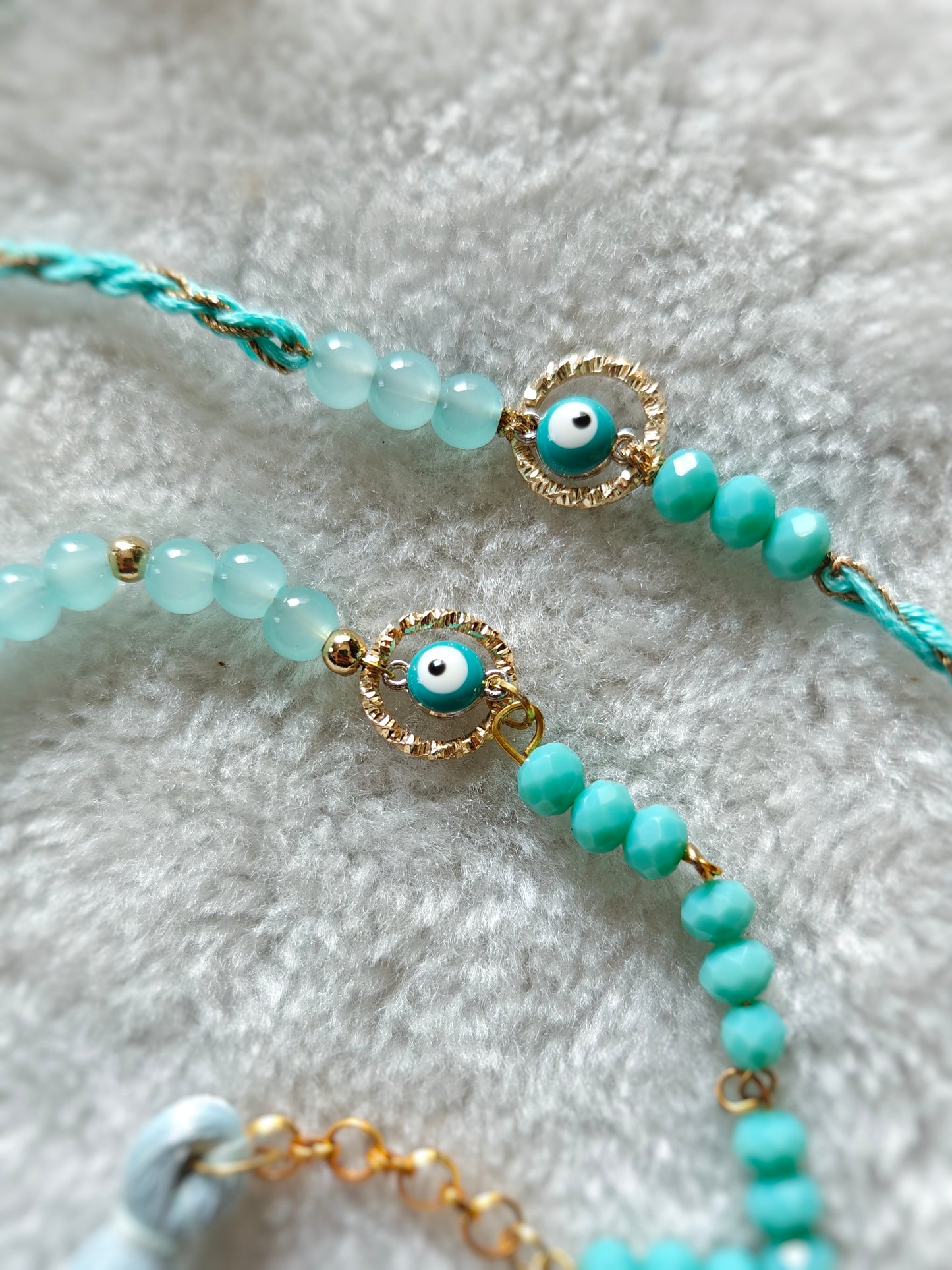 Evil Eye Couple Rakhi & Bracelet Set
