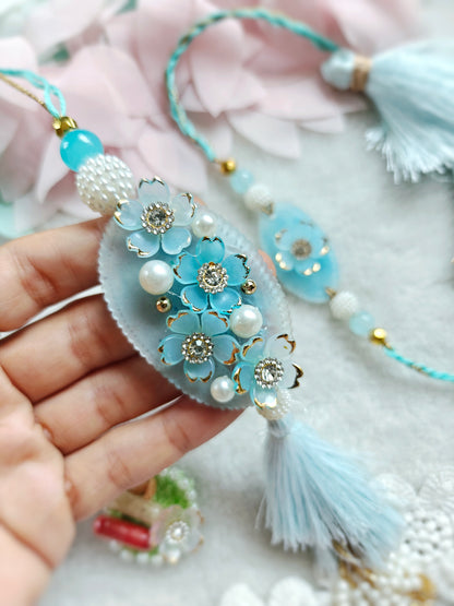 Cluster of Flowers Rakhi Lumba Set