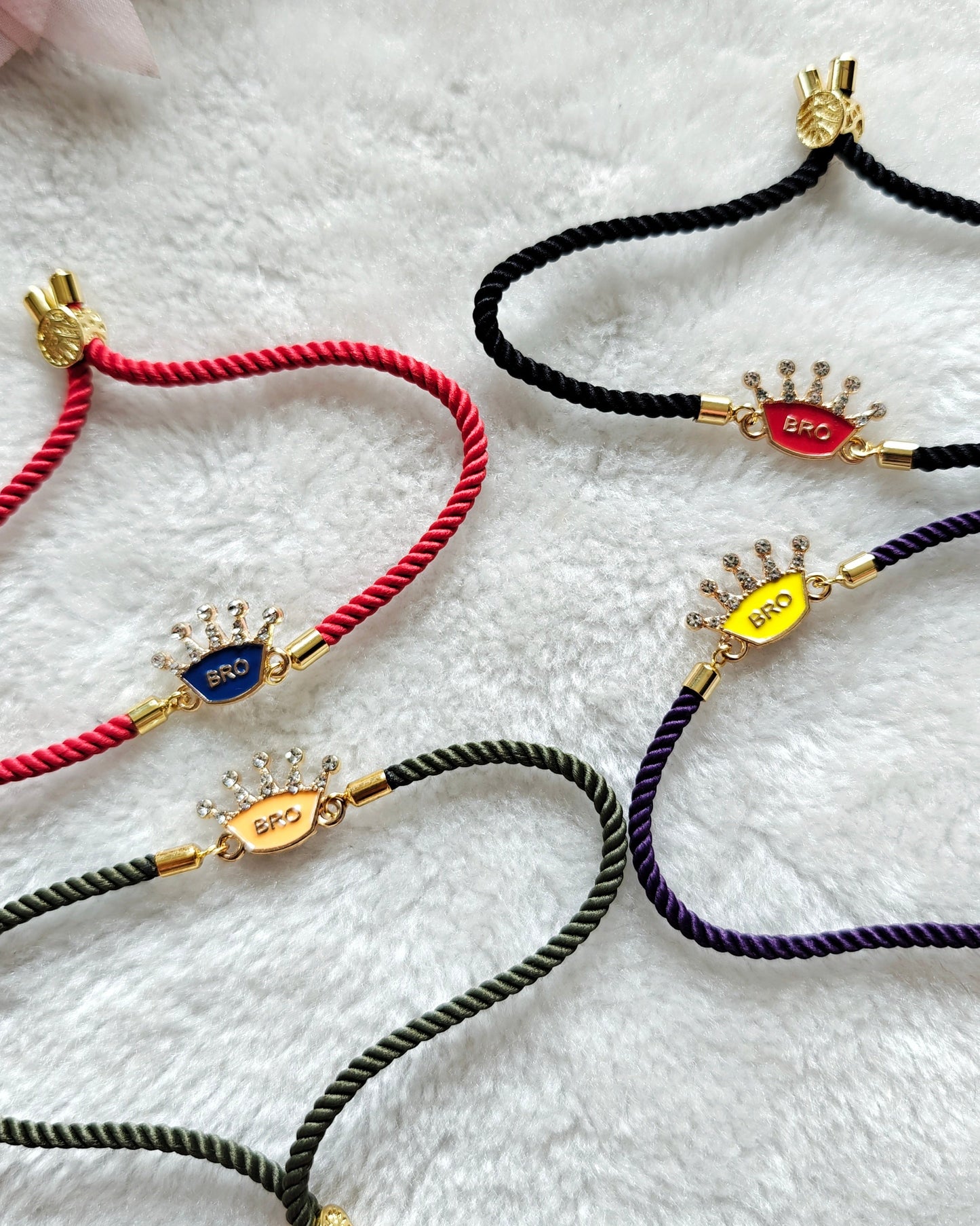 bro crown rakhi for brother yellow designer rakhi black thread trendy rakhi 2026
