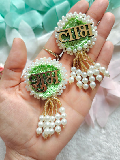 Shubh Labh Pearl Tassel Pair