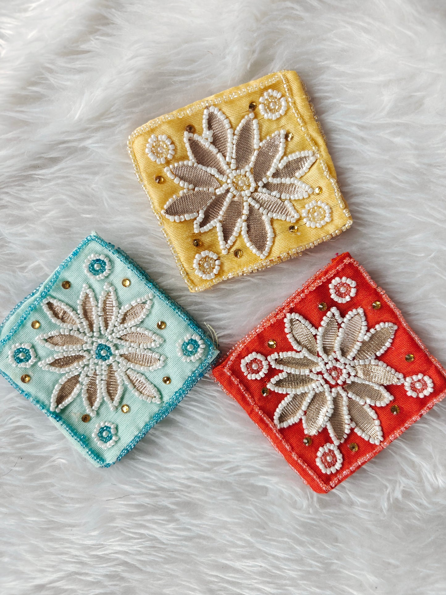 Floral Beadwork Mini Potli