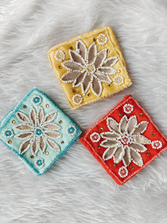 Floral Beadwork Mini Potli