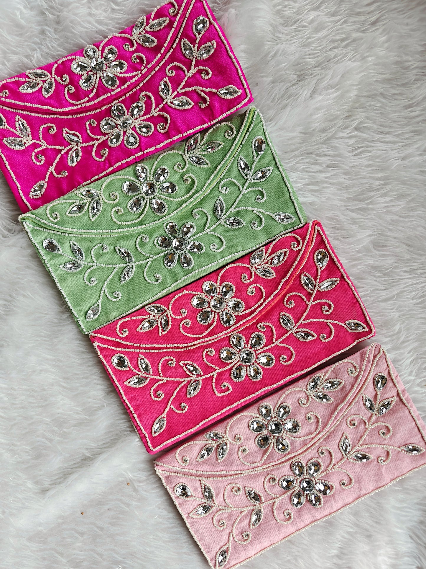 Floral Mirror Work Shagun Envelope