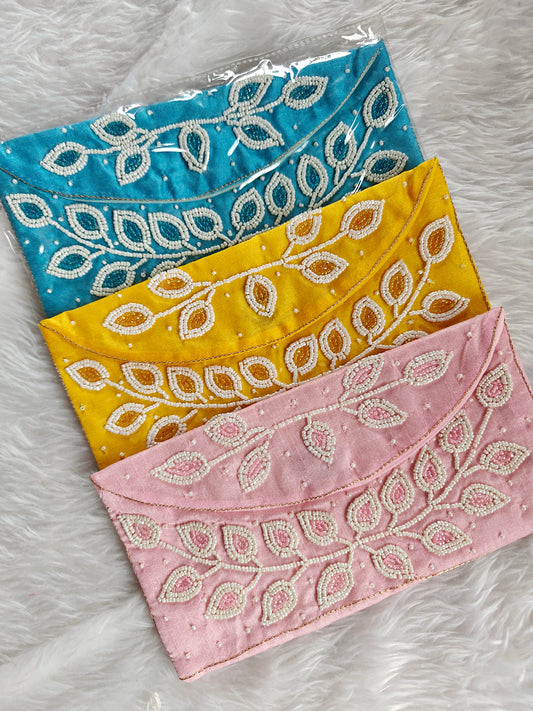 Leaf Beadwork Shagun Envelope