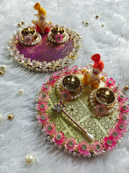 Ganpati Floral Tilak Plate