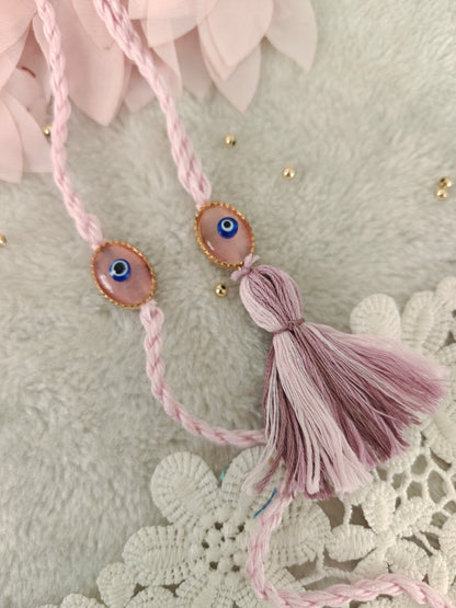 Evil Eye Oval Rakhi Lumba Set