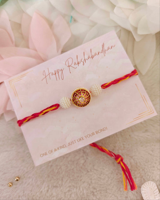 Royal Pearl Motif Rakhi