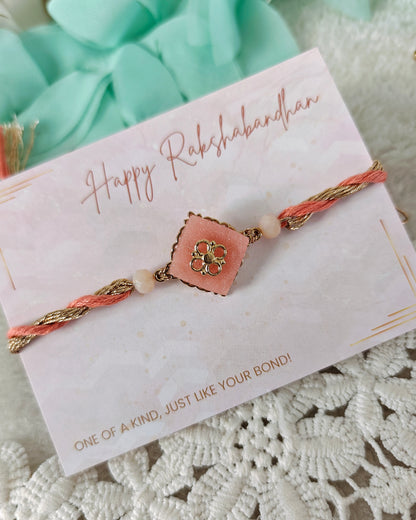 Petal Square Stone Rakhi