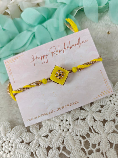 Petal Square Stone Rakhi