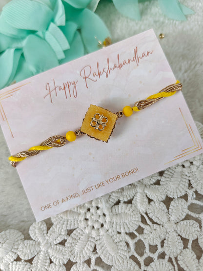 Petal Square Stone Rakhi
